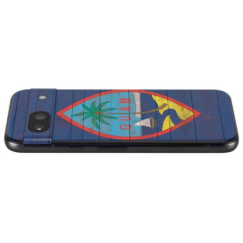Guam Flag Dark Wood Google Pixel 8a Skin